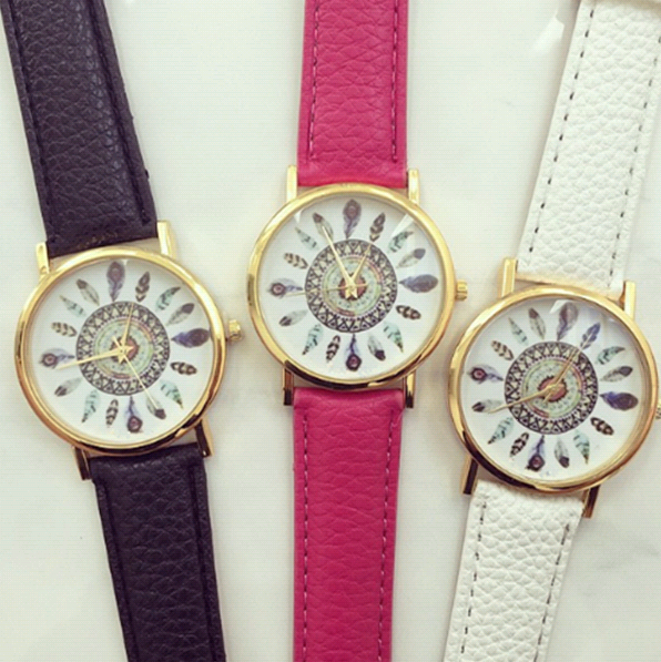 Peacock Feather Watch Indian Pattern Fashion Watch