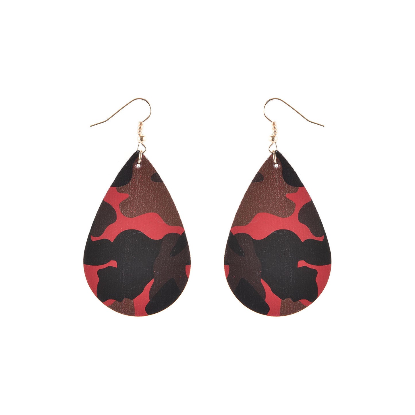 Women's Pu Retro Faux Leather Double-sided Print Earrings