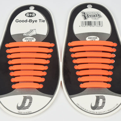 16pcs Silicone Shoelaces Elastic Shoe Laces
