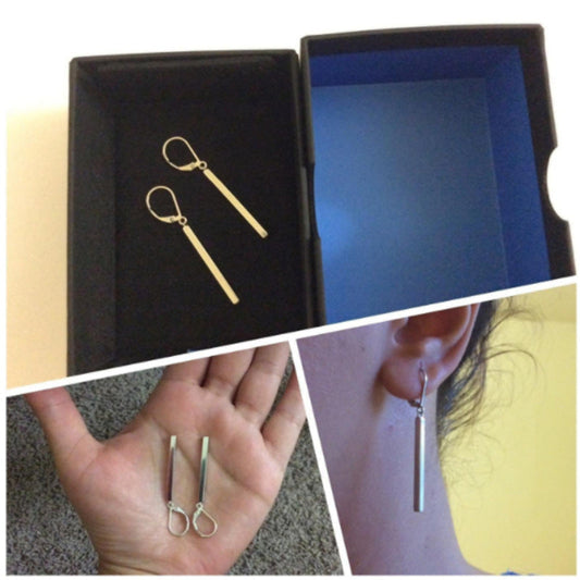 Metal Long Bar Drop Earrings Cute Dangle Earrings Women Jewelry Gift for Her