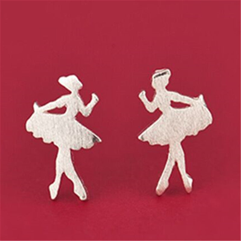 Ballet Girl Stud Earrings Women Charm Stud Jewelry Birthday Holiday Gifts