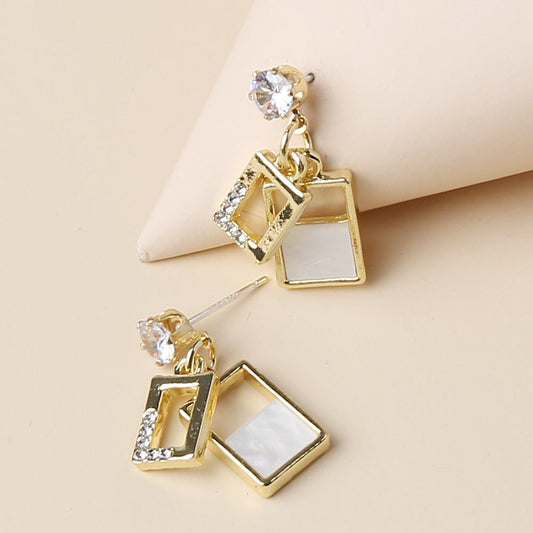 Rectangular Gift Earrings Dangle Women Fashion Jewelry Jewellery