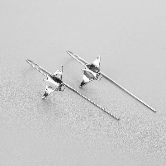 Bat Pattern Hook Stud Earrings Accessories Gift Women Girl Fashionable Jewelry