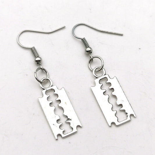 Razor Design Pendant Drop Dangle Earrings Women Jewelry Gift for Her Accessories