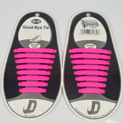 16pcs Silicone Shoelaces Elastic Shoe Laces