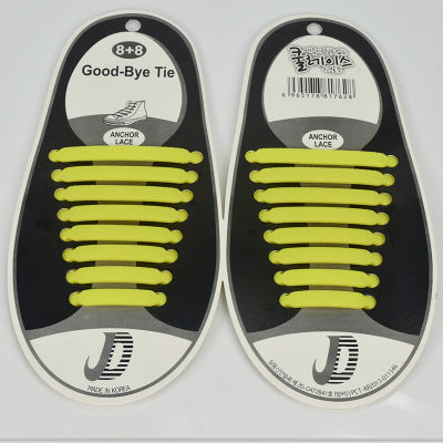 16pcs Silicone Shoelaces Elastic Shoe Laces