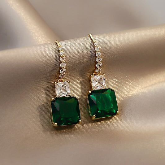 Green Zircon Pendant Drop Earrings Women Gifts Earring Cute Girls Eardrop