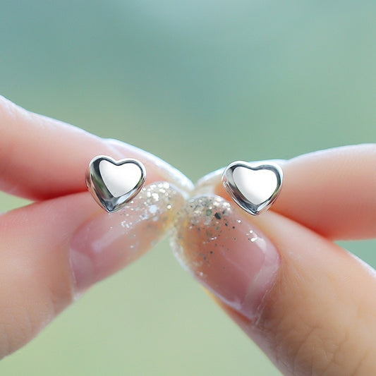 Heart Stud Earrings Fashion Simple Style Mini Earrings For Women Girls Birthday