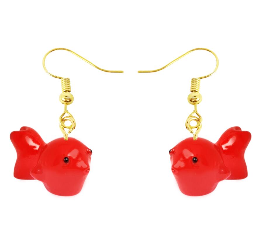 Red Bird Drop Earrings Cartoon Art Women Party Jewelry Ear Fashion Pendant