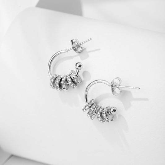 Metal Glitter Modern Arch Stud Earrings Minimalist Fashion Earring Studs Jewelry