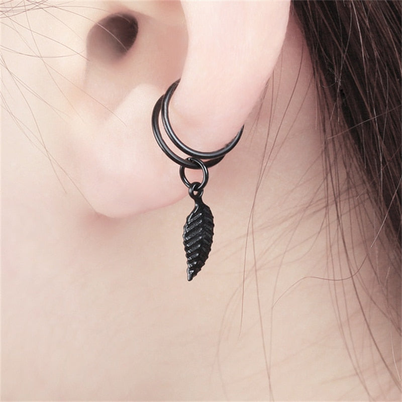 Black Feather Stud Earrings Women Fashion Jewelry Party Wedding Earrings Gift