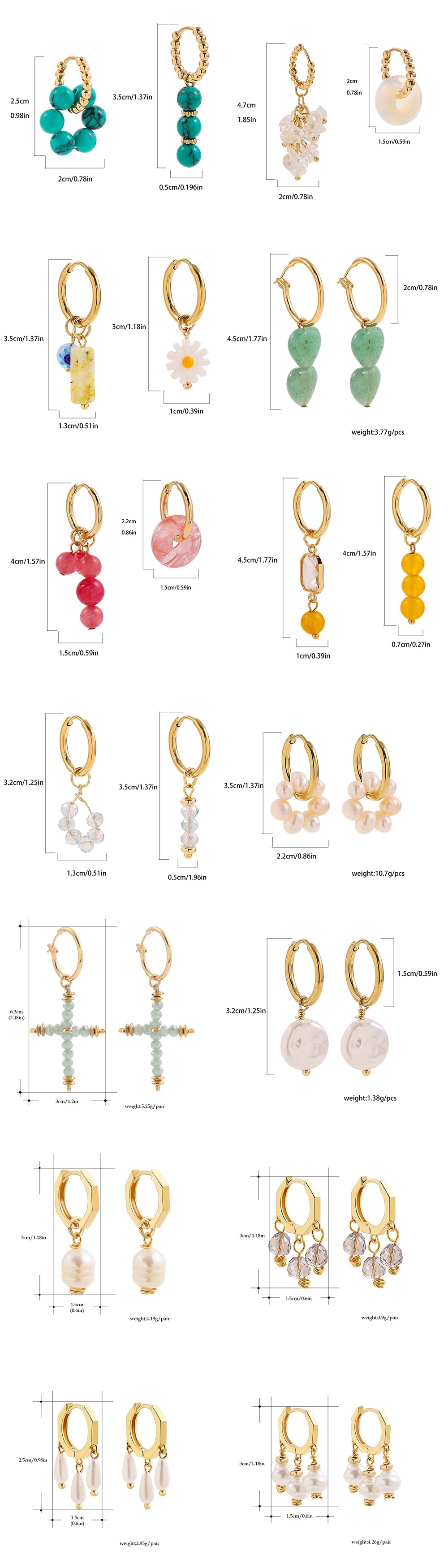 Beaded Cross Drop Earrings Women Party Bohemian Jewelry Dangle Gifts Earrings