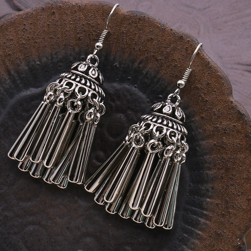 Jhumka Indian Tassel Dangling Drop Earrings Female Fashion Earrings Jewelry