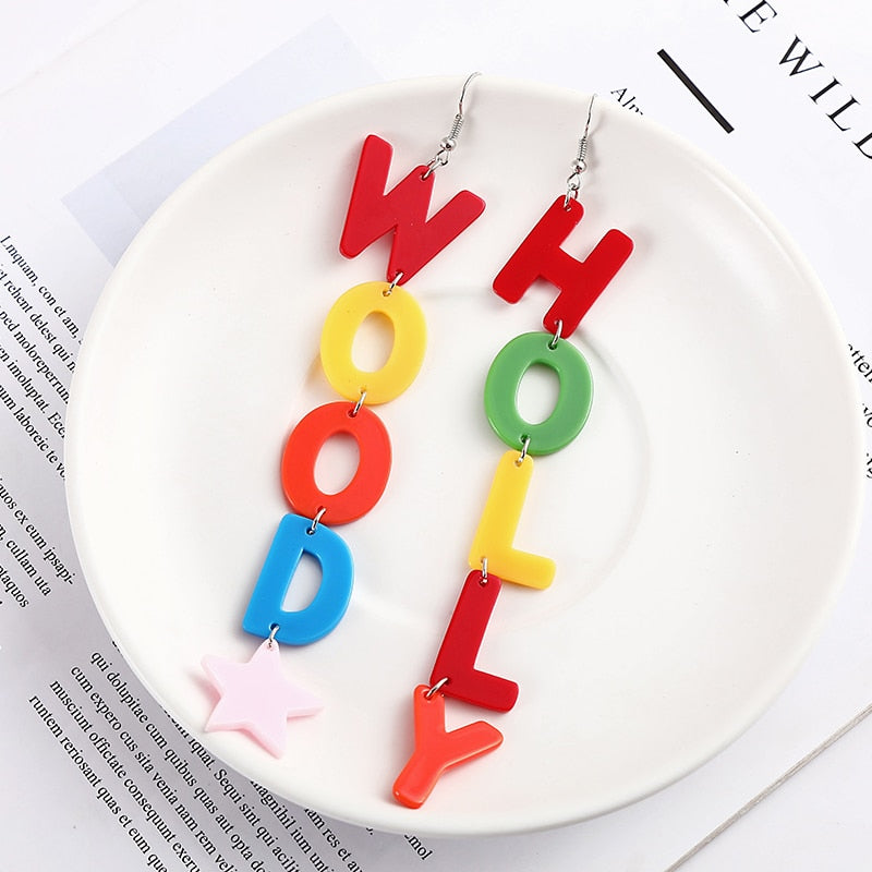 47 Styles Guitar Fish Eye Acrylic Drop Earrings Female Travel Cartoon Earrings