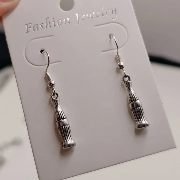 Soda Bottle Vintage Dangle Earrings Fashion Party Girls Pendant Earrings Women