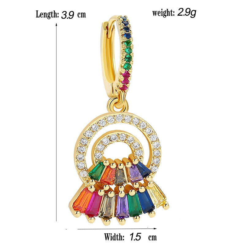 1pc Colorful Rhinestone Charm Cartilage Earring Ear Piercing For Women Girl