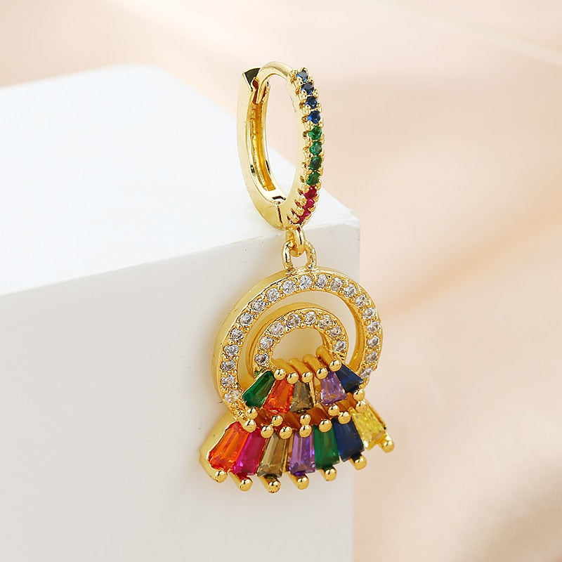 1pc Colorful Rhinestone Charm Cartilage Earring Ear Piercing For Women Girl