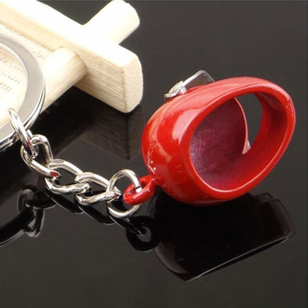 4 Colors Simulation Motorcycle Helmet Keychains Exquisite Keyring Charms Gift