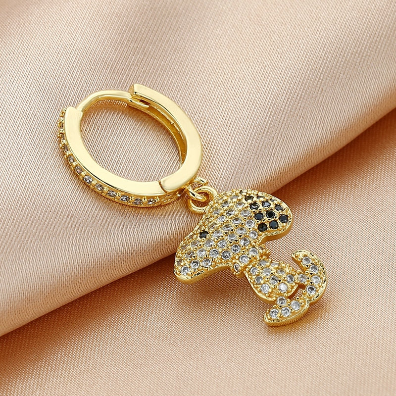 1pc Colorful Rhinestone Puppy Cartilage Earring Ear Piercing For Women Girl