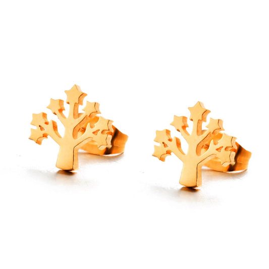 Mini Small Tree Stud Earring Wedding Party Birthday Gift Jewelry Cute Earrings