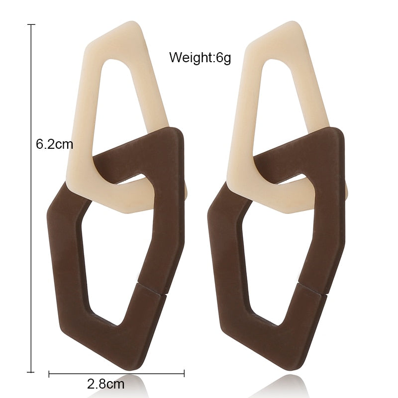 Irregular Geometric Links Drop Earrings Women Girl Party Gift Fashion Ear