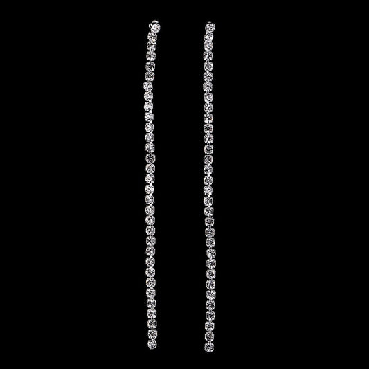 Delicate String Rhinestone Decor Tassel Drop Earrings Women Girl Fashion Trendy