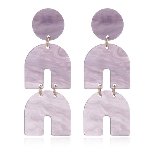 Acrylic Arch Drop Earrings Women Girl Party Gift Fashion Ear Jewelry Accessories