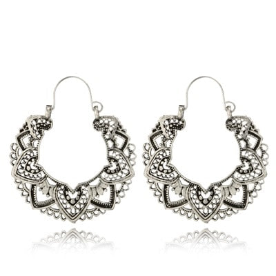 Vintage Ethnic Earring Geometric Antique Hoop Dangle Earrings Trendy Women