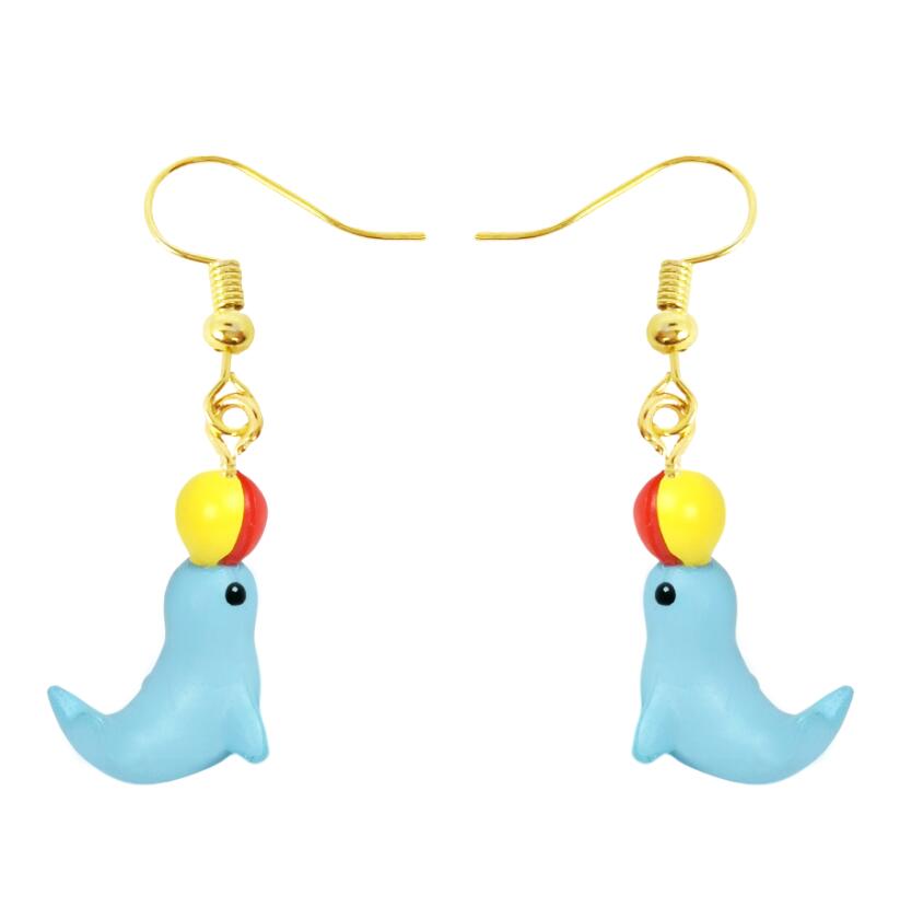 Seal Drop Earrings Cartoon Art Women Party Jewelry Ear Fashion Pendant