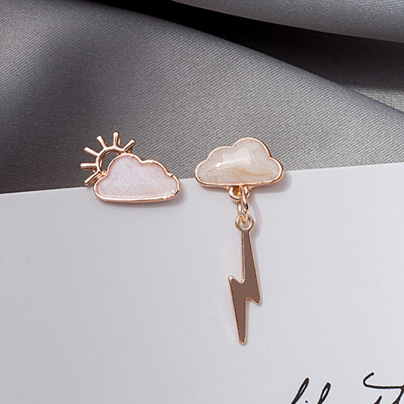 Lightning Clouds Stud Earrings Women Gift Wedding Party Fashion Jewelry