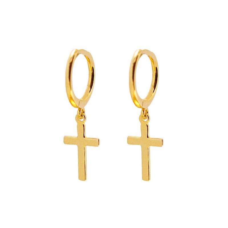 Mini Cross Charm Piercing Cartilage Earrings Women Girl Fashion Trendy Jewelry