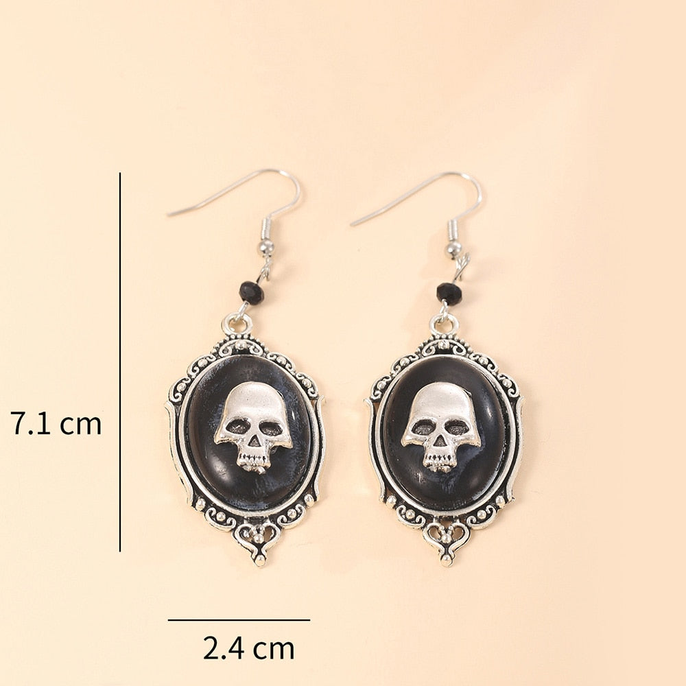 Vintage Skull Dangle Earrings Fashion Party Retro Pendant Earrings Women
