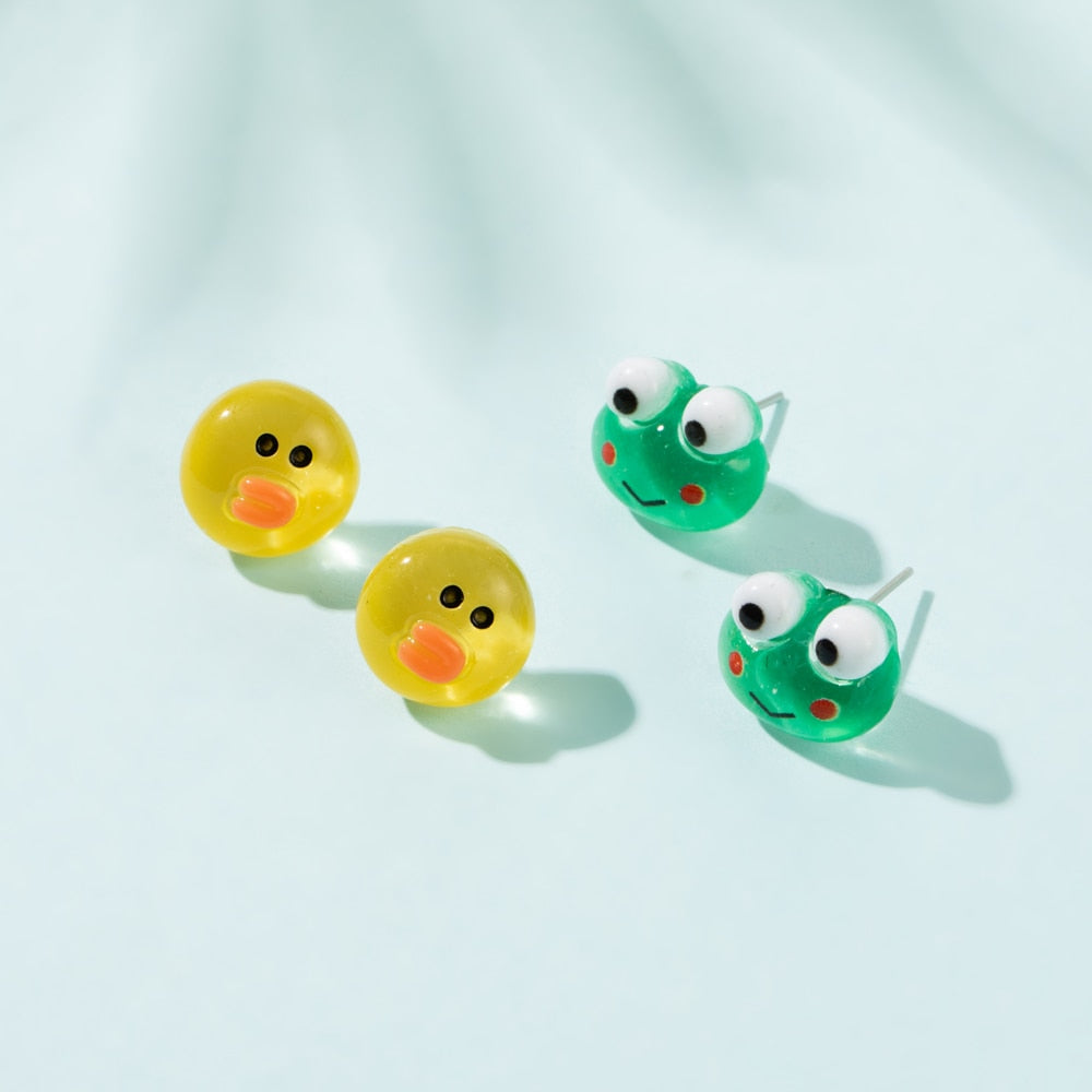 Frog Duck Stud Earrings Wedding Party Birthday Gift Jewelry Cute Earrings