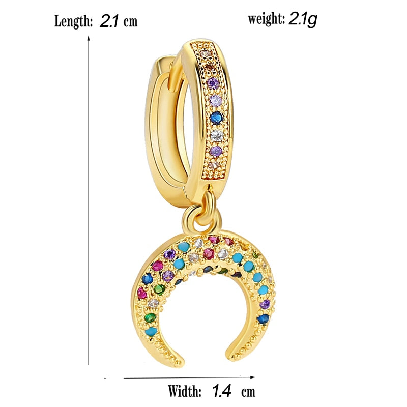 1pc Colorful Rhinestone Open Ring Cartilage Earring Ear Piercing For Women Girl