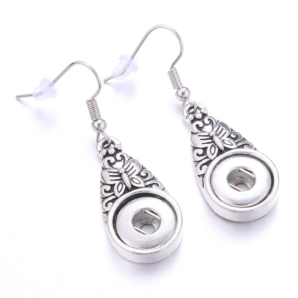 Butterfly Snap Button Dangle Earrings for Fashion Stylish Jewelry Drop Earrings