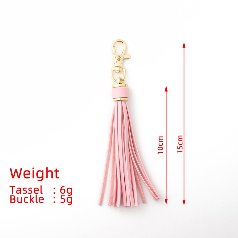Yellow Tassel PU Leather Keychain Cartoon Key Holder Car handbag Keyring Gift