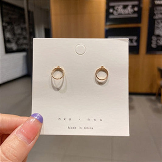 Mini Small Circle Stud Earrings For Women Girl Fashion Modern Jewelry Gift
