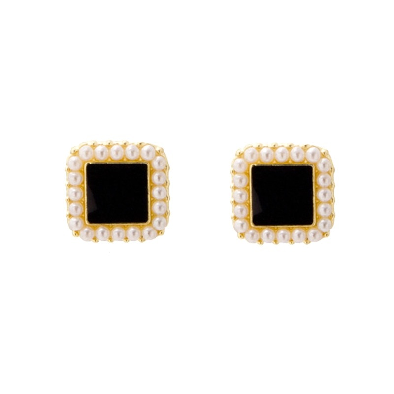 Women Geometric Square Earrings Pearl Simple Fashion Jewelry Acessories
