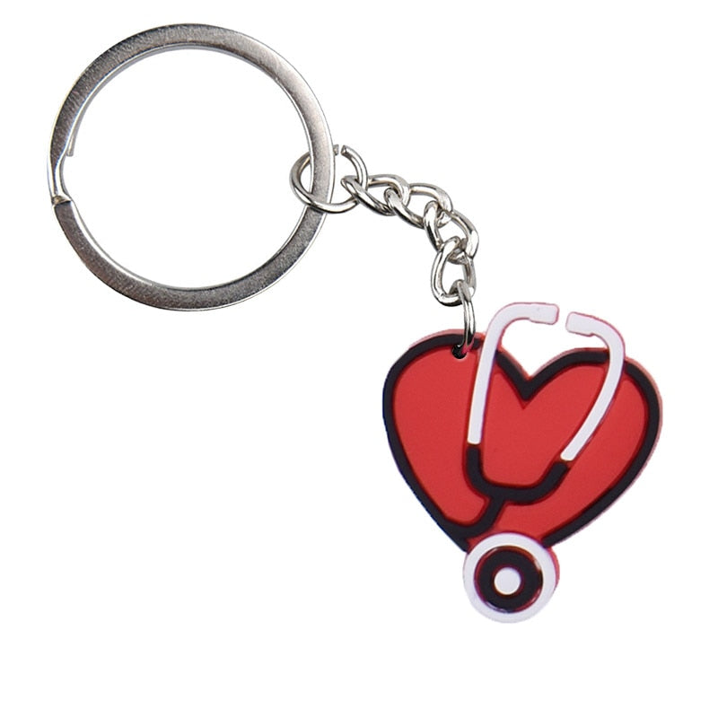 Heart And Stethoscope Keyring Gift for Nurse Doctor Medical Personnel Cute