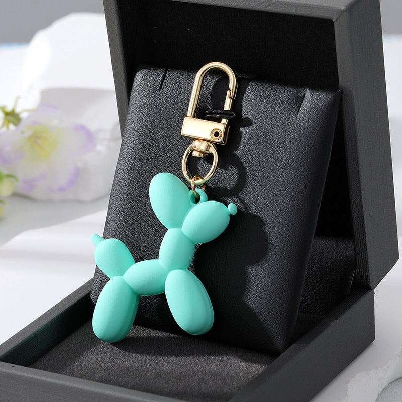 11 Styles Resin Cartoon Balloon Dog Animal Keychains Key Ring For Women Men