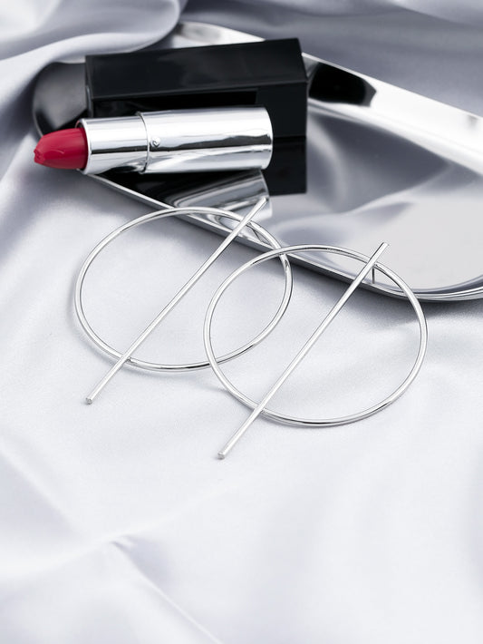 Geometric Bar and Circle Drop Earrings Women Girl Fashion Trendy Jewelry