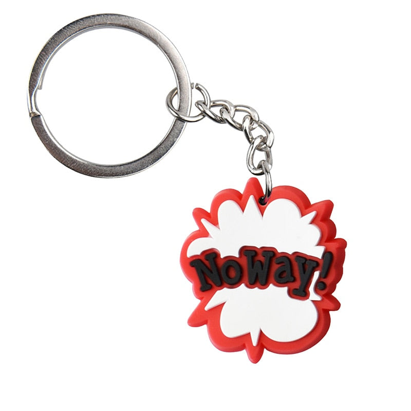 NO WAY Keychain Car Keyring Cartoon Creative Pendant Souvenir Gift