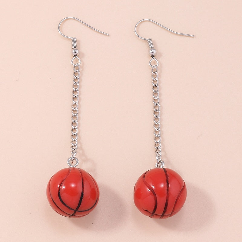 Basketball Ball Dangle Earrings Women Charms Earring Fashion Creative Jewelry