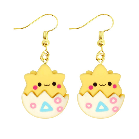 Yellow Star in Egg Drop Earrings Women Gifts Earring Cute Girls Eardrop Jewelry