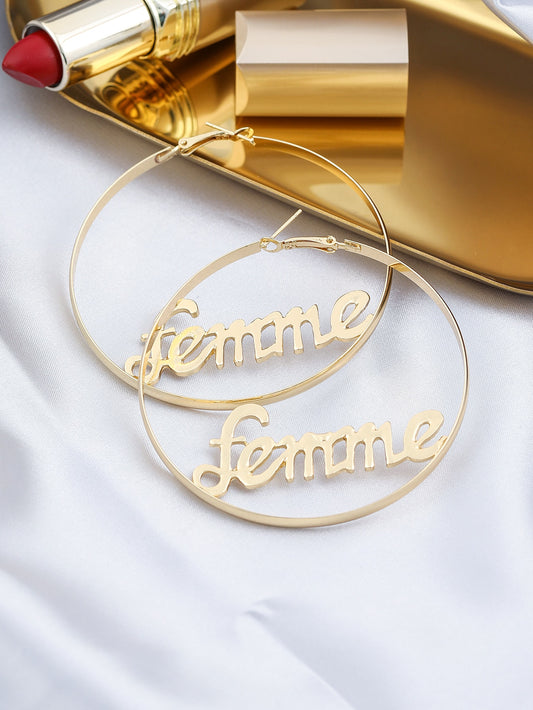 Femme Design Hoop Earrings Women Girl Fashion Trendy Jewelry Accessories
