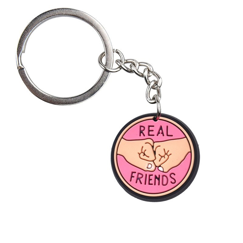 Real Friends PVC Keychain for Friend for Women Charm Key Chain Women Girls Key