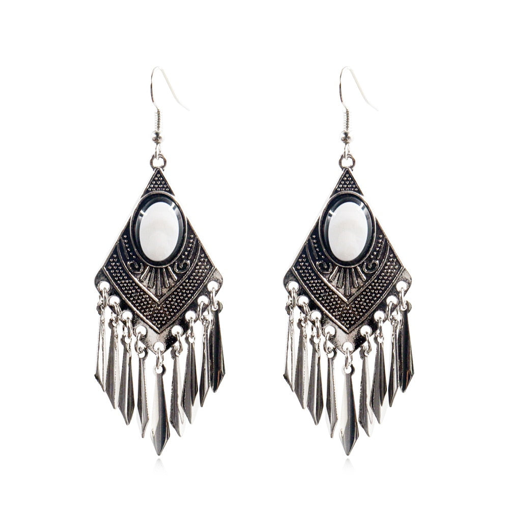 Boho Oval Detail Geometric Dangling Drop Earrings Female Fashion Earrings