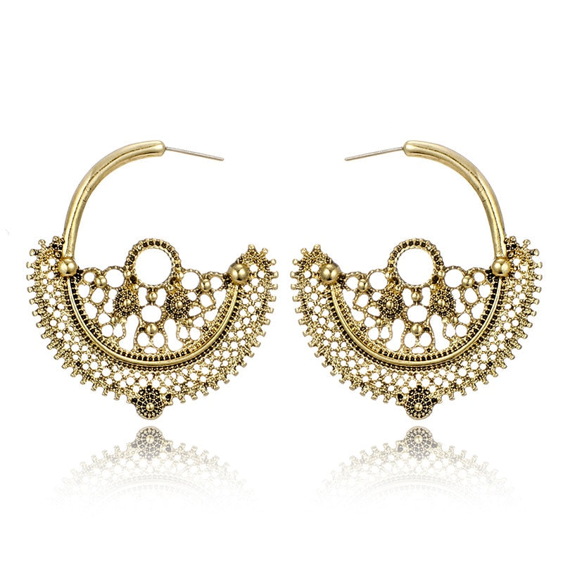 Basket Shaped Vintage Style Hoop Earrings Trendy Women Fashion Earrings Jewelry