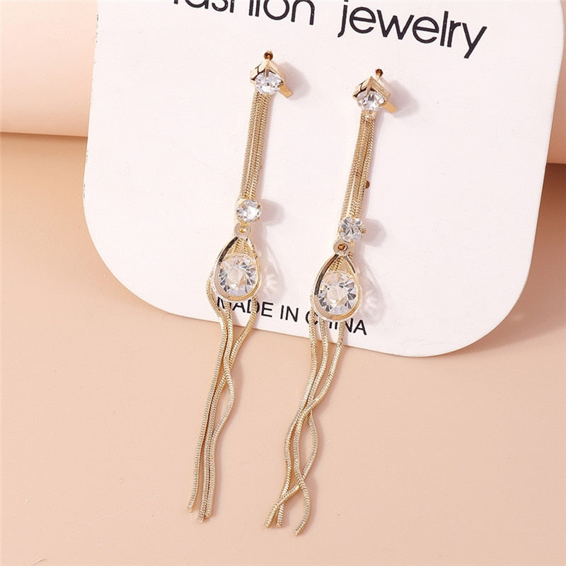 Long Drop Shaped Tassel Earrings Trendy Women Fashion Earrings Jewelry Gift
