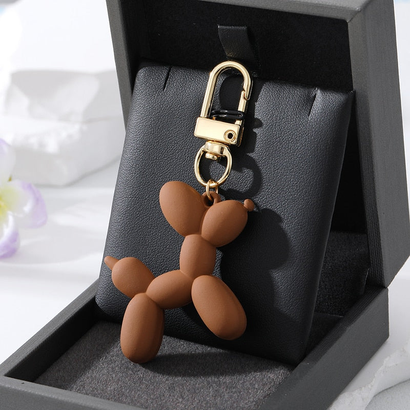 11 Styles Resin Cartoon Balloon Dog Animal Keychains Key Ring For Women Men